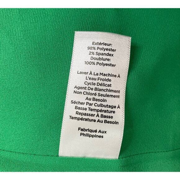 TALBOTS Floral Print Fit & Flare Crepe Dress Size 2 Green and White Sleeves New - Picture 11 of 11